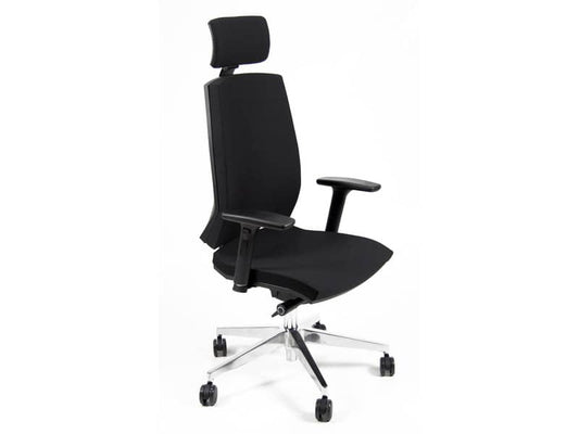 Sedia operativa girevole Unisit Larissa LR1SB con poggiatesta - rivestimento ignifugo nero - LR1SB/IN