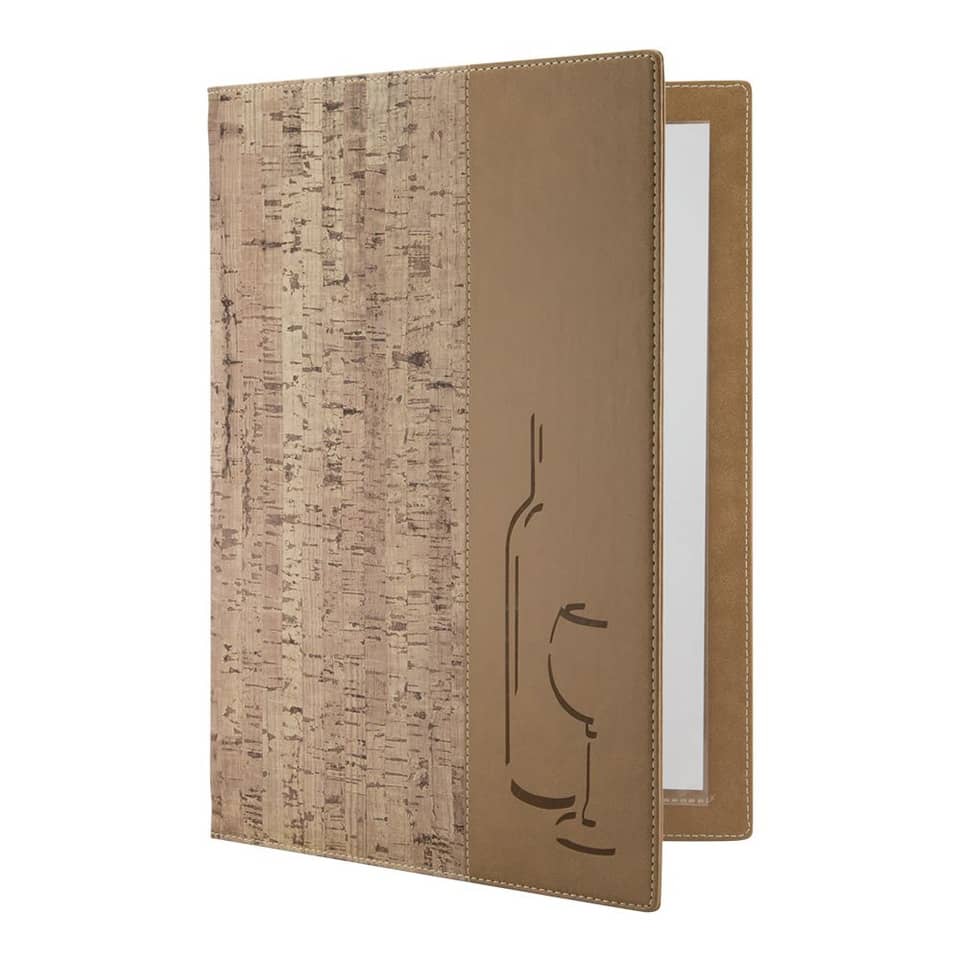 Portamenù carta dei vini design Sughero Securit® Cork in plastica A4 sughero MC-DRWC-CORK