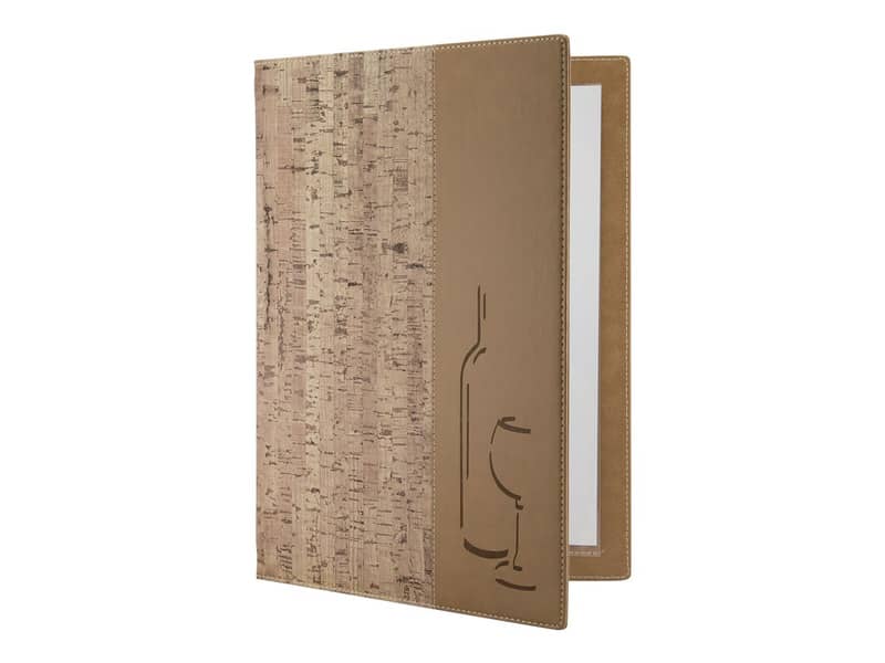 Portamenù carta dei vini design Sughero Securit® Cork in plastica A4 sughero MC-DRWC-CORK