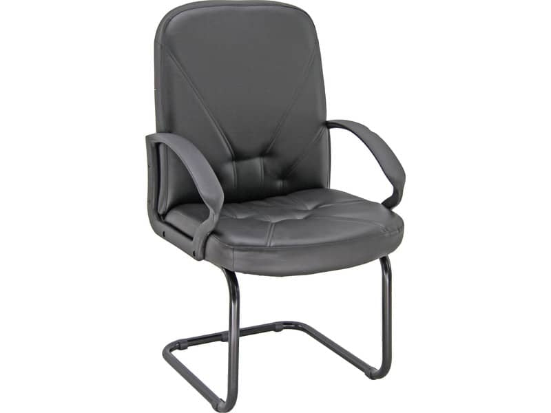Poltrona visitatore su slitta Unisit Dante DNV Eco Smart - rivestimento similpelle nero - DNV/KN