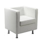Divano attesa 1 posto Unisit Pragma PR1 schienale fisso - rivestimento tessuto similpelle bianco - PR1/KQ