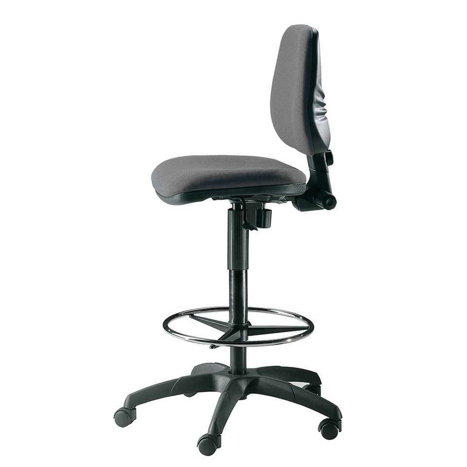 Sgabello tecnico Unisit Esos EOE1 seduta alta - poggiapiedi telescopico - rivestimento Eco grigio chiaro - EOE1/EI