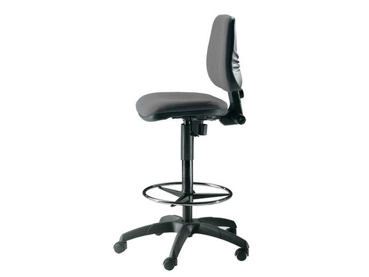 Sgabello tecnico Unisit Esos EOE1 seduta alta - poggiapiedi telescopico - rivestimento Eco grigio chiaro - EOE1/EI