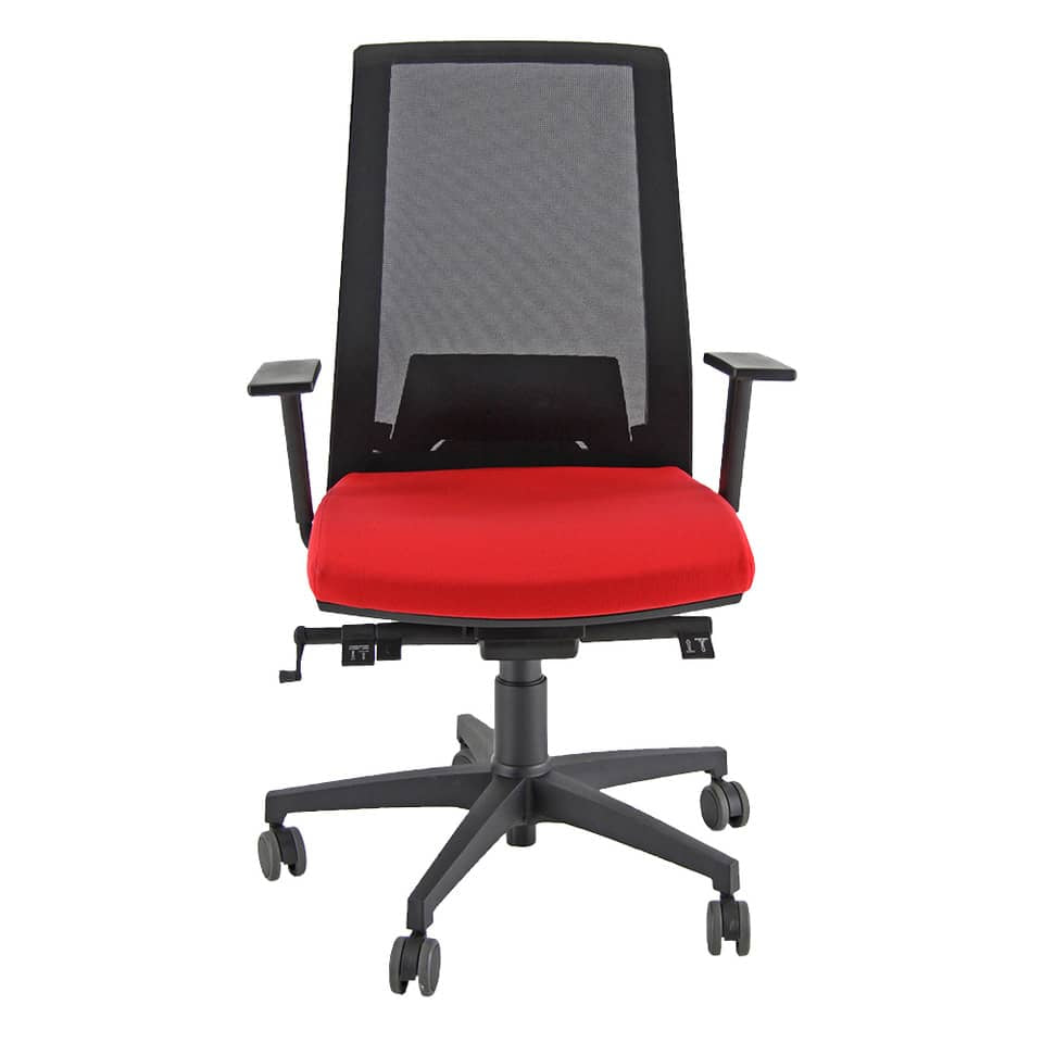 Sedia semidirezionale girevole Unisit Light LLN traslatore sedile rivestimento ignifugo rosso - con braccioli LLN/BR/IR