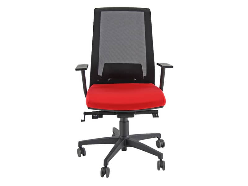 Sedia semidirezionale girevole Unisit Light LLN traslatore sedile rivestimento ignifugo rosso - con braccioli LLN/BR/IR