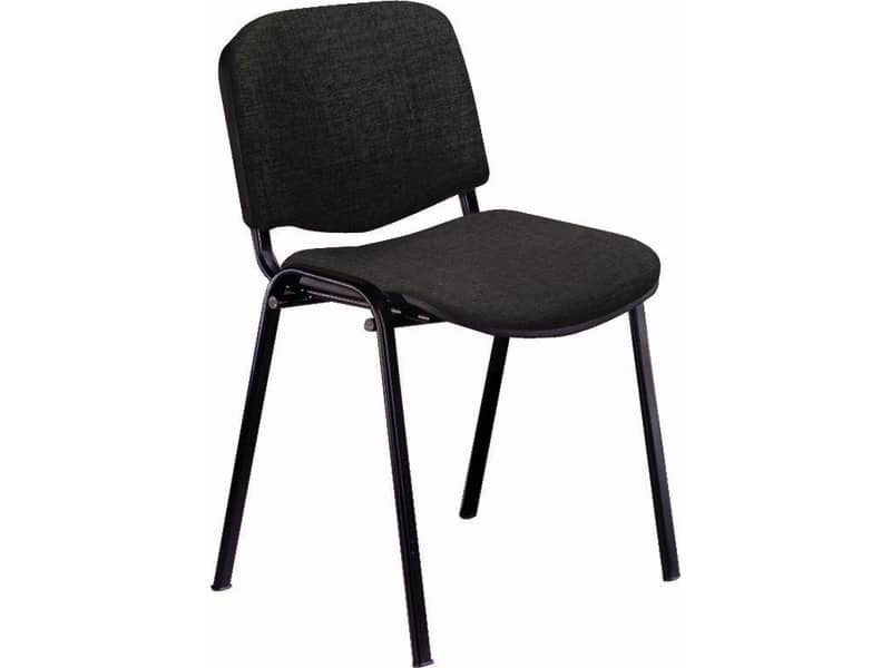 Sedia visitatore 4 gambe Unisit Dado D5S acciaio nero - rivestimento Eco ppl - nero - Conf. 4 pezzi - D5S/4/EN
