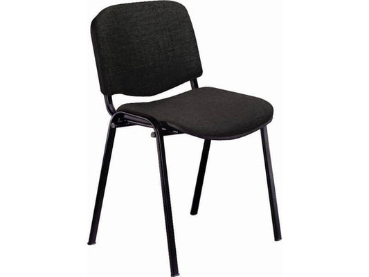 Sedia visitatore 4 gambe Unisit Dado D5S acciaio nero - rivestimento Eco ppl - nero - Conf. 4 pezzi - D5S/4/EN