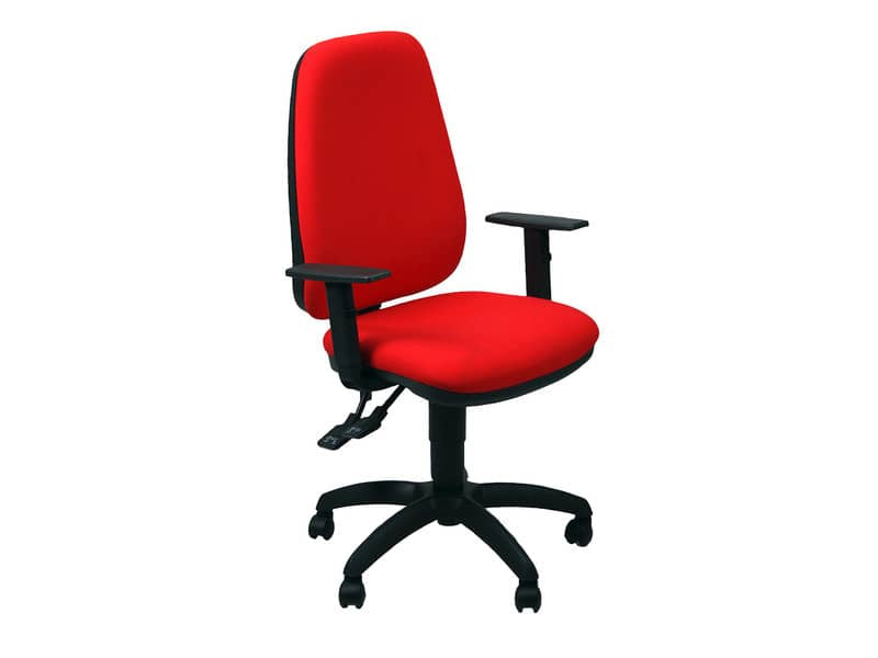 EC - Sedia operativa girevole Unisit Teti TETE Eco Smart - rivestimento Eco rosso - con braccioli fissi - TETE/ER