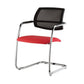 Sedia visitatore con slitta Unisit Lithium LTLTN - schienale in rete nero - rivestimento Eco rosso - LTLTN/ER