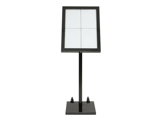 Espositore luminoso a LED Securit® Black Star in metallo 46x41x136 cm nero MCS-4A4-BL-SET