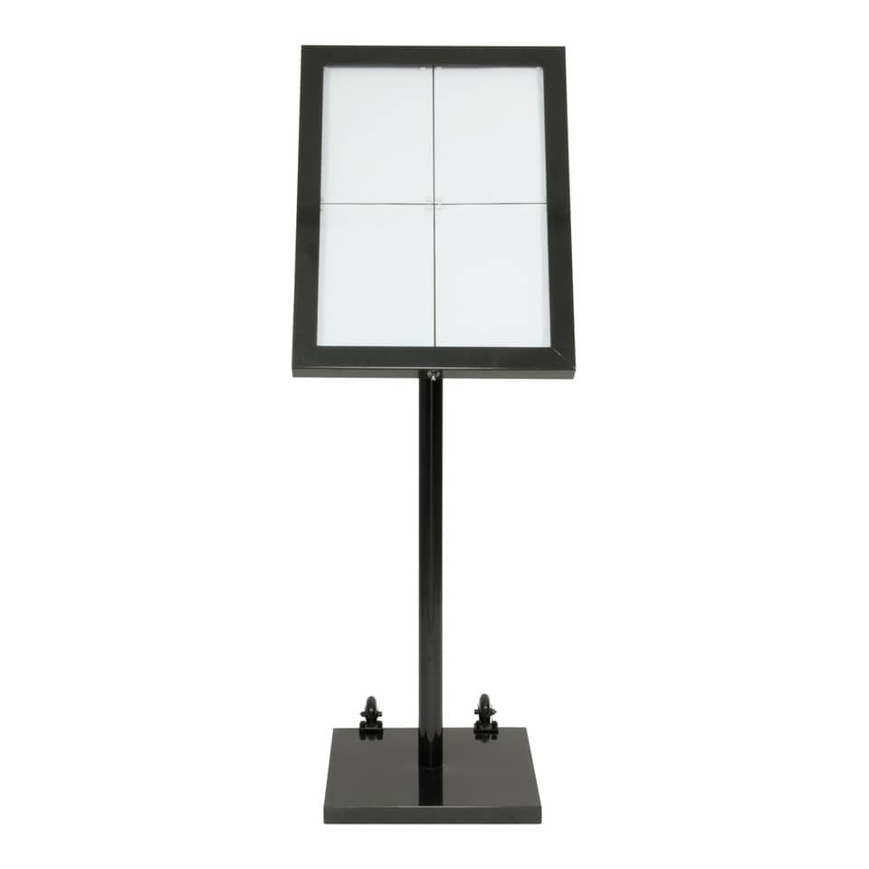 Espositore luminoso a LED Securit® Black Star in metallo 46x41x136 cm nero MCS-4A4-BL-SET