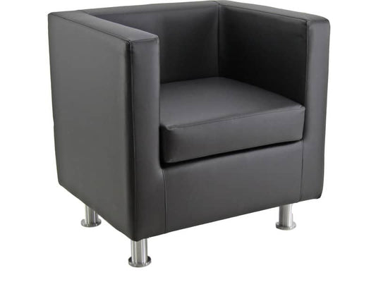 Divano attesa 1 posto Unisit Pragma PR1 schienale fisso - rivestimento tessuto similpelle nero - PR1/KN