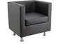 Divano attesa 1 posto Unisit Pragma PR1 schienale fisso - rivestimento tessuto similpelle nero - PR1/KN
