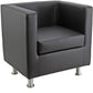 Divano attesa 1 posto Unisit Pragma PR1 schienale fisso - rivestimento tessuto similpelle nero - PR1/KN