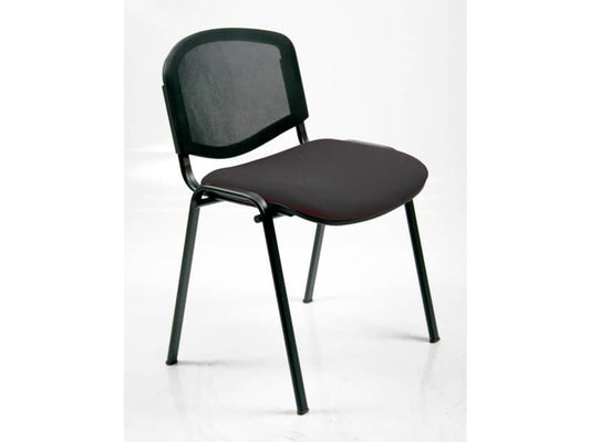 Sedia visitatore 4 gambe Unisit Dado D5N schienale in rete - rivestimento eco nero - Conf. 2 pezzi - D5N/2/EN