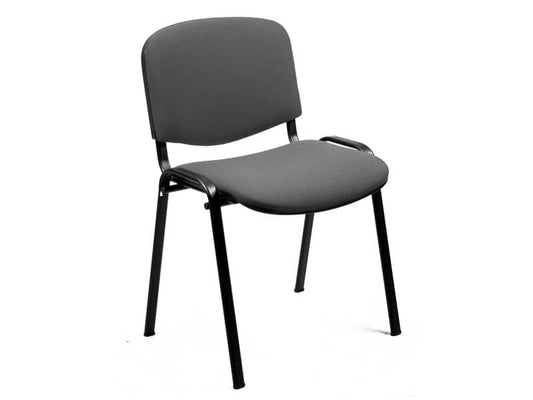 Sedia visitatore 4 gambe Unisit Dado D5S acciaio nero - rivestimento Eco ppl - grigio chiaro - Conf. 4 pezzi - D5S/4/EI