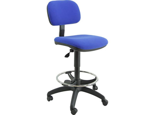 Sgabello tecnico Unisit Esos EOE5S seduta alta - poggiapiedi telescopico - rivestimento Eco blu - EOE5S/EB
