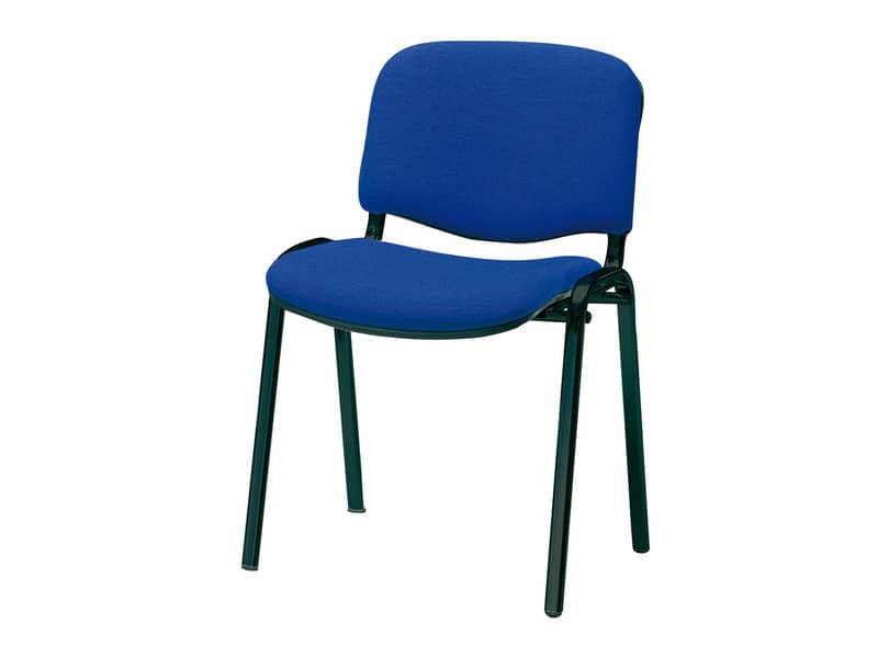 Sedia visitatore 4 gambe Unisit Dado D5S acciaio nero - rivestimento Eco ppl - blu - Conf. 4 pezzi - D5S/4/EB