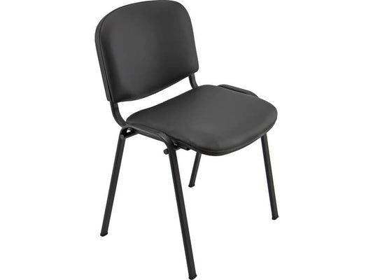 Sedia visitatore 4 gambe Unisit Dado D5S acciaio nero - rivestimento similpelle nero  Conf. 2 pezzi - D5S/2/KN