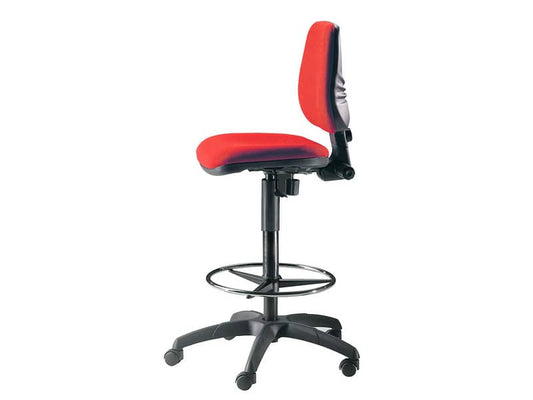 Sgabello tecnico Unisit Esos EOE1 seduta alta - poggiapiedi telescopico - rivestimento Eco rosso - EOE1/ER