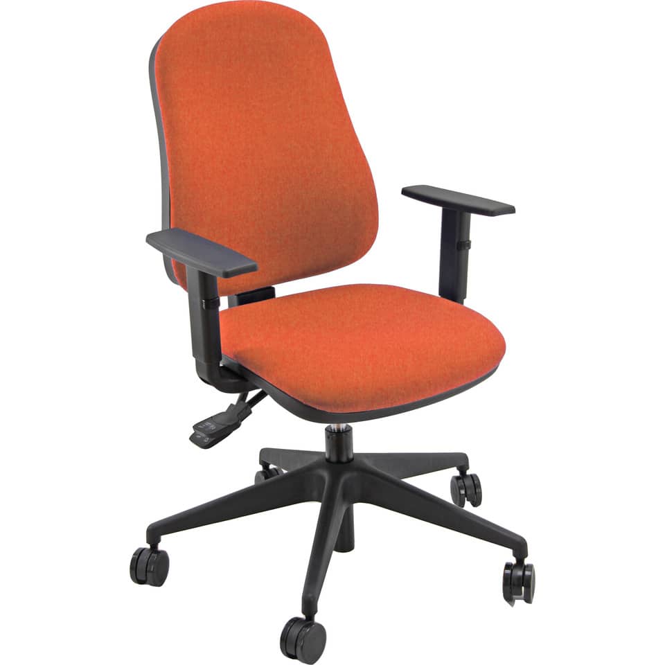 Sedia operativa girevole Unisit Simple SISY Eco Smart - rivestimento Eco rosso con braccioli - SISY/BR/ER