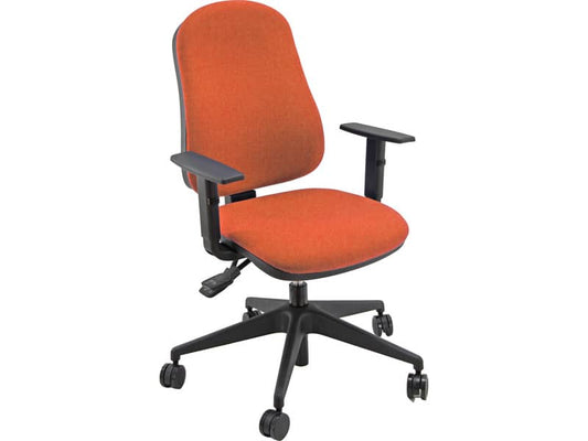 Sedia operativa girevole Unisit Simple SISY Eco Smart - rivestimento Eco rosso con braccioli - SISY/BR/ER