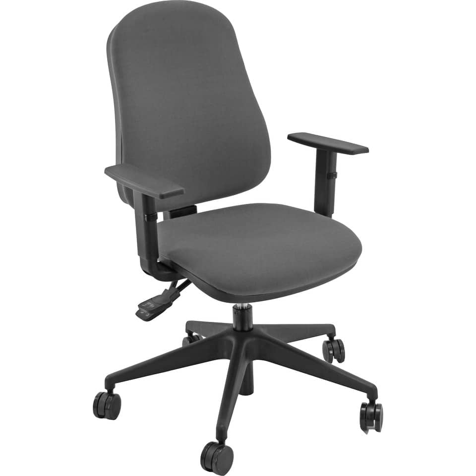 Sedia operativa girevole Unisit Simple SISY Eco Smart - rivestimento Eco grigio chiaro - con braccioli - SISY/BR/EI