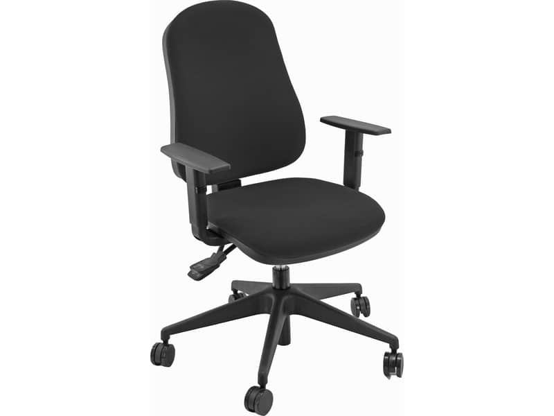 Sedia operativa girevole Unisit Simple SISY Eco Smart - rivestimento Eco nero - con braccioli - SISY/BR/EN