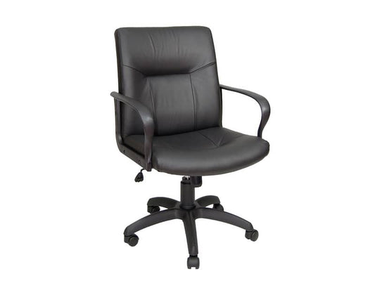 Poltrona direzionale girevole Unisit Eridanus ERD Eco Smart schienale basso - rivestimento pelle nero - ERD/PN