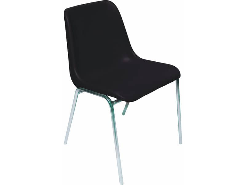 Sedia visitatore Unisit Esse ESC 4 gambe acciaio cromato - schienale fisso nero Conf. 5 pezzi - ESC/5/N