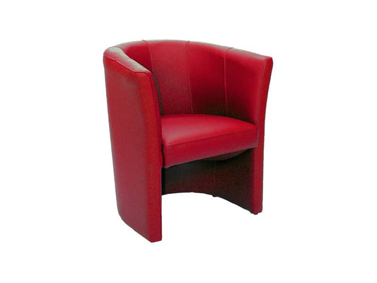 Poltroncina attesa 1 posto Unisit Monia MO1 - struttura in legno - rivestimento similpelle rosso - MO1/KR