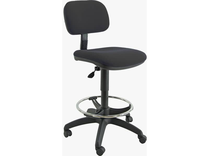 Sgabello tecnico Unisit Esos EOE5S seduta alta - poggiapiedi telescopico - rivestimento Eco nero - EOE5S/EN
