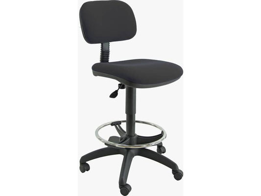 Sgabello tecnico Unisit Esos EOE5S seduta alta - poggiapiedi telescopico - rivestimento Eco nero - EOE5S/EN