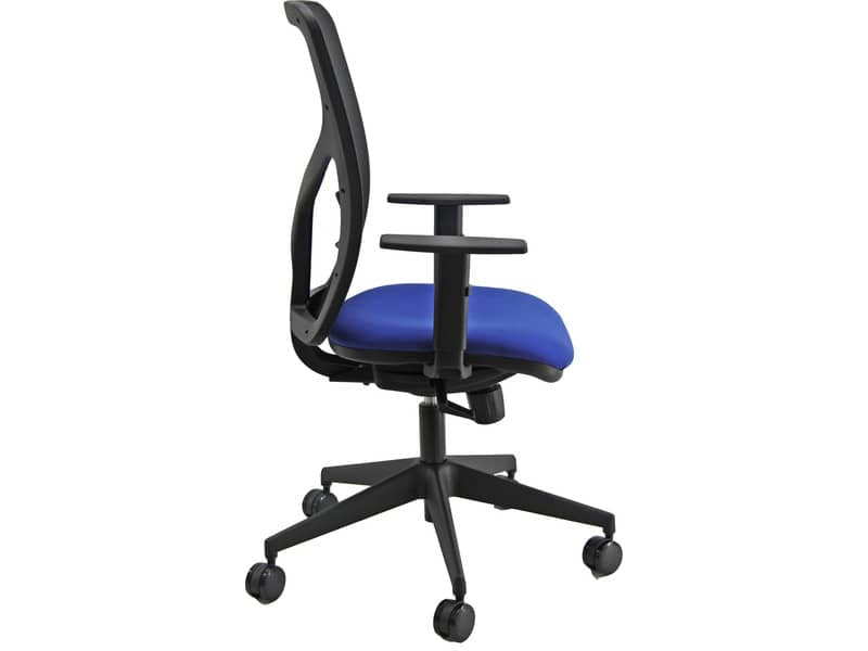 Sedia operativa girevole Unisit Pentagon Y10 PENA schienale in rete blu - rivest. Eco nero - con braccioli - PENA/BRF/EN/B