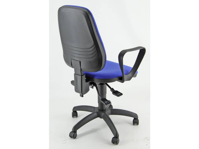 Sedia operativa girevole Unisit Leda LDAY Eco smart - schienale alto rivest. Eco blu - con braccioli - LDAY/BR/EB