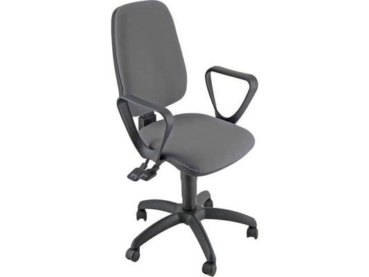 Sedia operativa girevole Unisit Leda LDAY Eco smart - schienale alto rivest. Eco grigio chiaro + braccioli LDAY/BR/EI