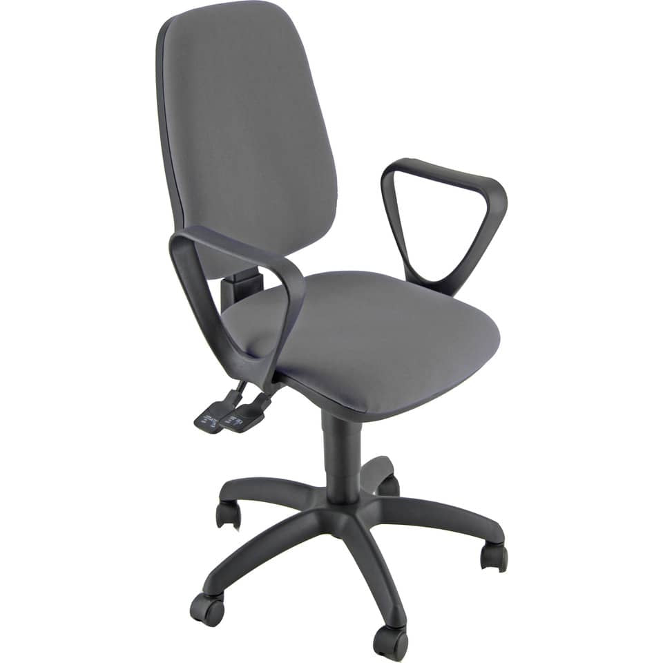 Sedia operativa girevole Unisit Leda LDAY Eco smart - schienale alto rivest. Eco grigio chiaro + braccioli LDAY/BR/EI