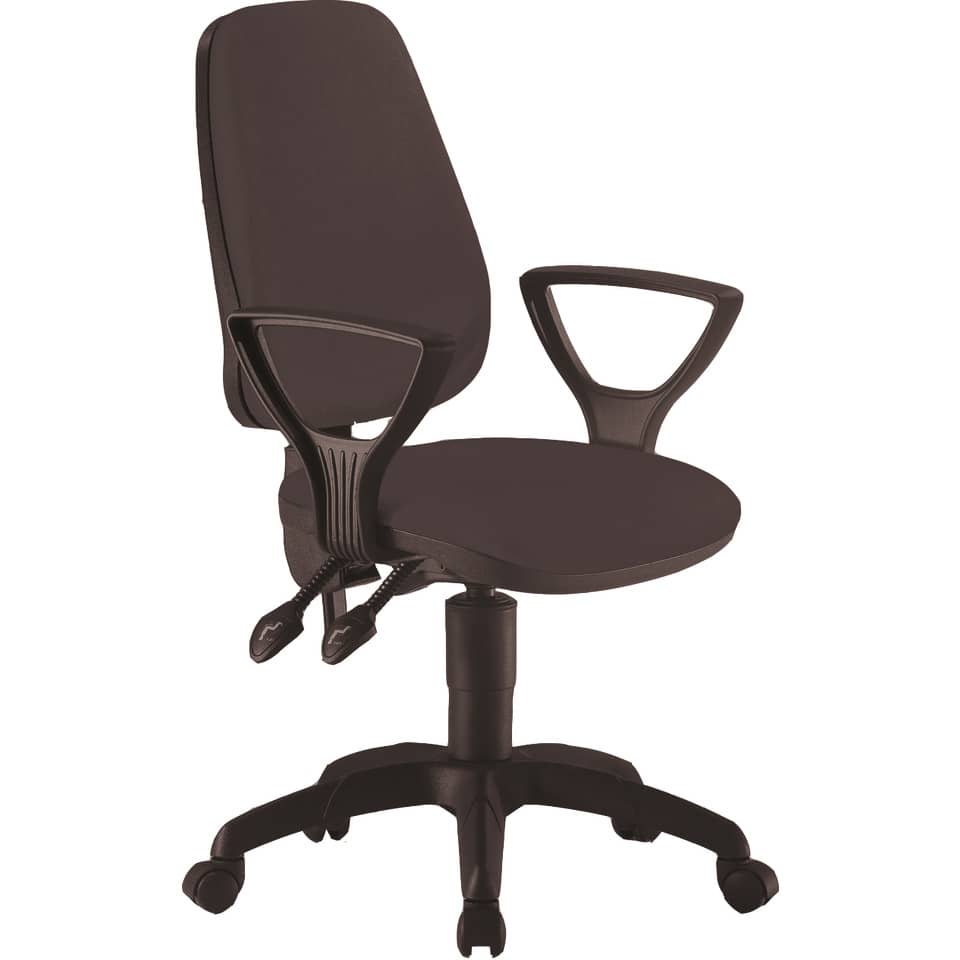Sedia operativa girevole Unisit Leda LDAY Eco smart - schienale alto rivest. Eco nero - con braccioli - LDAY/BR/EN