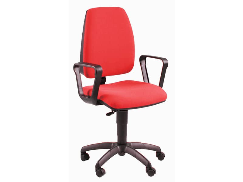 Sedia operativa girevole Unisit Jupiter JUBR Eco smart - rivestimento Eco rosso - con braccioli - JUBR/ER