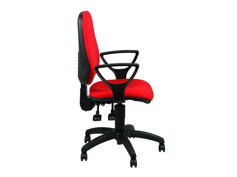 Sedia operativa girevole Unisit Leda LDAY Eco smart - schienale alto rivest. Eco rosso - con braccioli - LDAY/BR/ER
