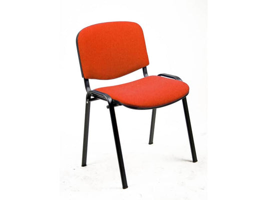 Sedia visitatore 4 gambe Unisit Dado D5S acciaio nero - rivestimento ignifugo rosso - Conf. 4 pezzi - D5S/4/IR