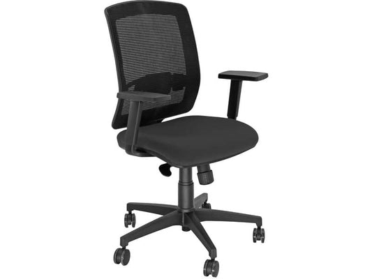 Sedia semidirezionale girevole Unisit Molly MLA - schienale in rete nero - rivestimento ignifugo nero - MLA/IN