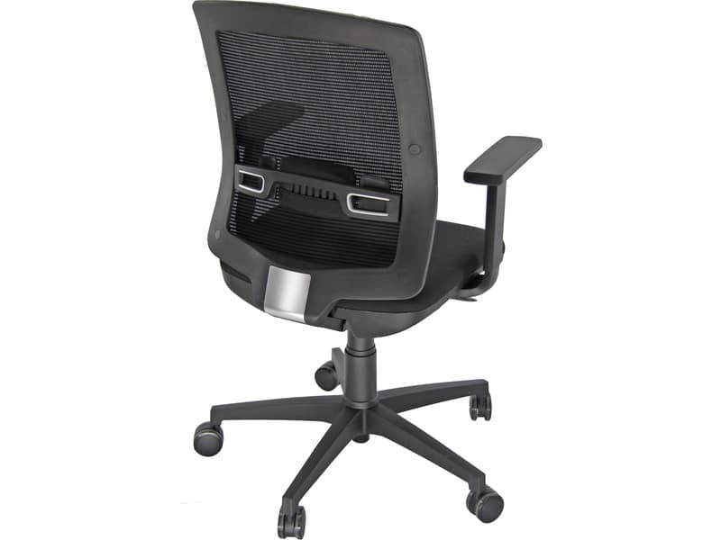 Sedia semidirezionale girevole Unisit Molly MLA - schienale in rete nero - rivestimento ignifugo nero - MLA/IN