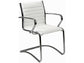 Sedia visitatore direzionale su slitta Unisit Pollux New PNV - rivestimento pelle bianco - PNV/PQ