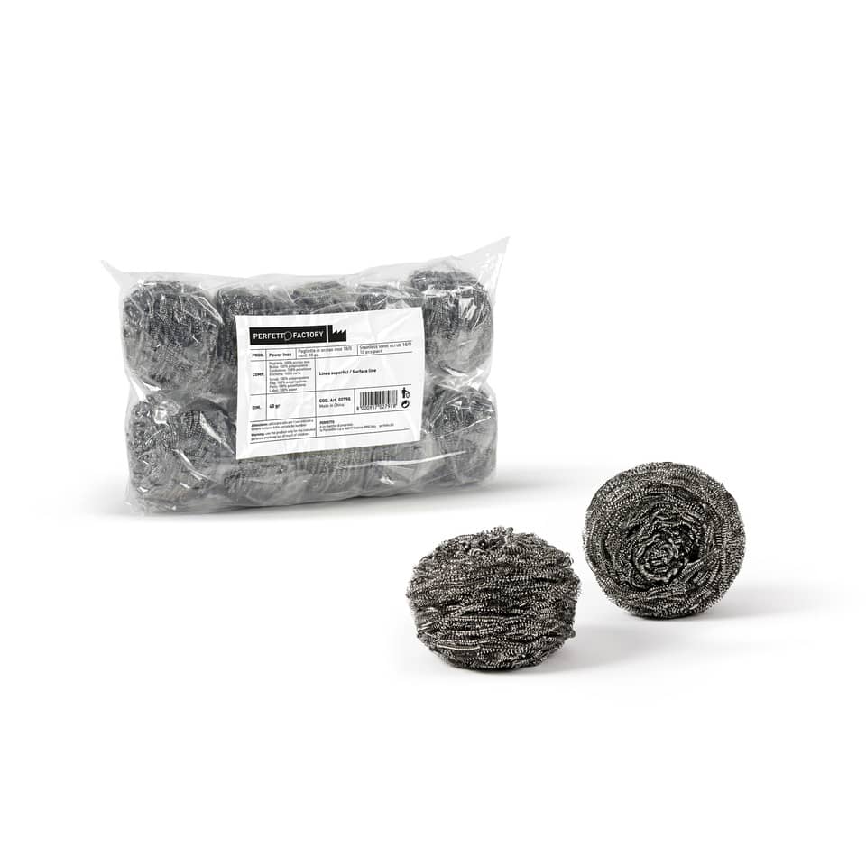 Spugna acciaio Perfetto factory Power acciaio inox 18/0 conf. 10 pz. - 0279G