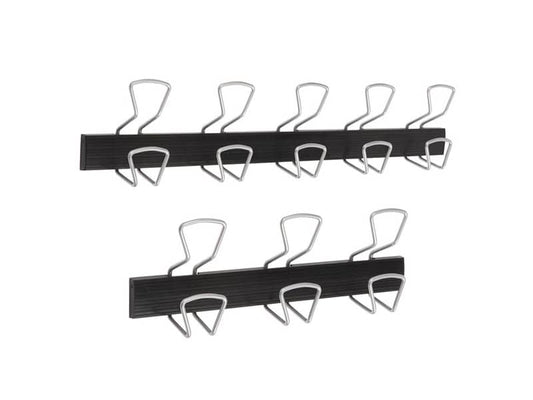 Appendiabiti da parete Alba in metallo e plastica colore nero 3 ganci - PMPRO3M
