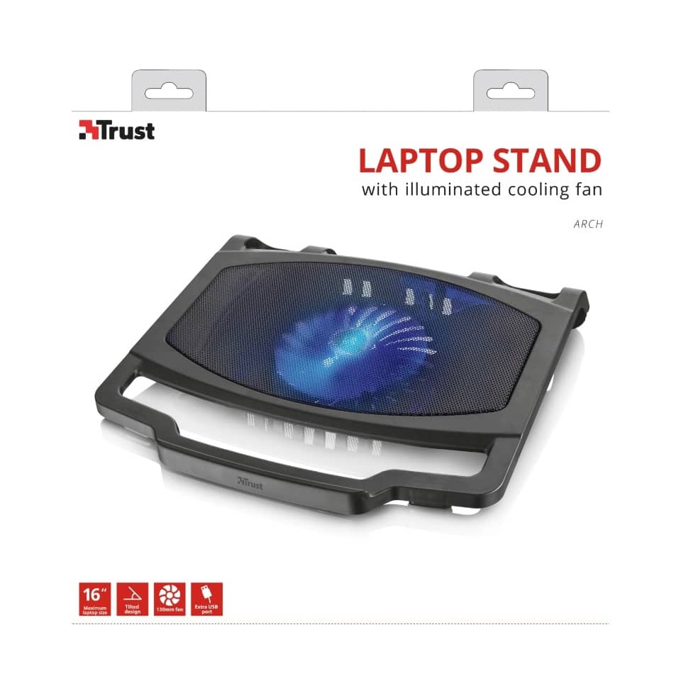 Supporto per laptop fino a 16" TRUST Arch con ventola USB nero 20400