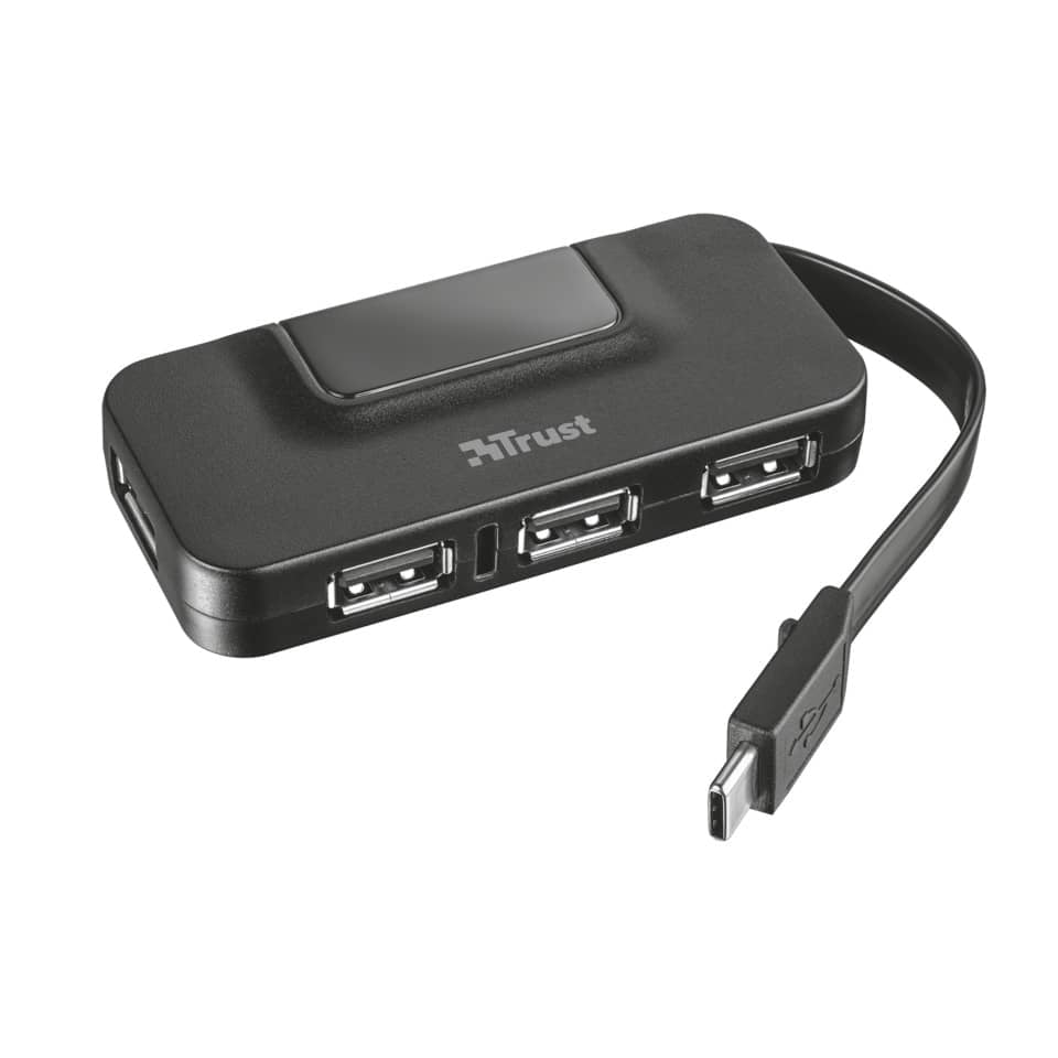 Hub 4 porte USB 2.0 tipo A TRUST Oila nero 21320