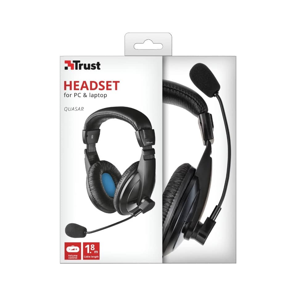 Cuffie con microfono e cavo da 1,8 m TRUST Quasar nero 21661