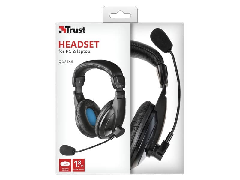 Cuffie con microfono e cavo da 1,8 m TRUST Quasar nero 21661